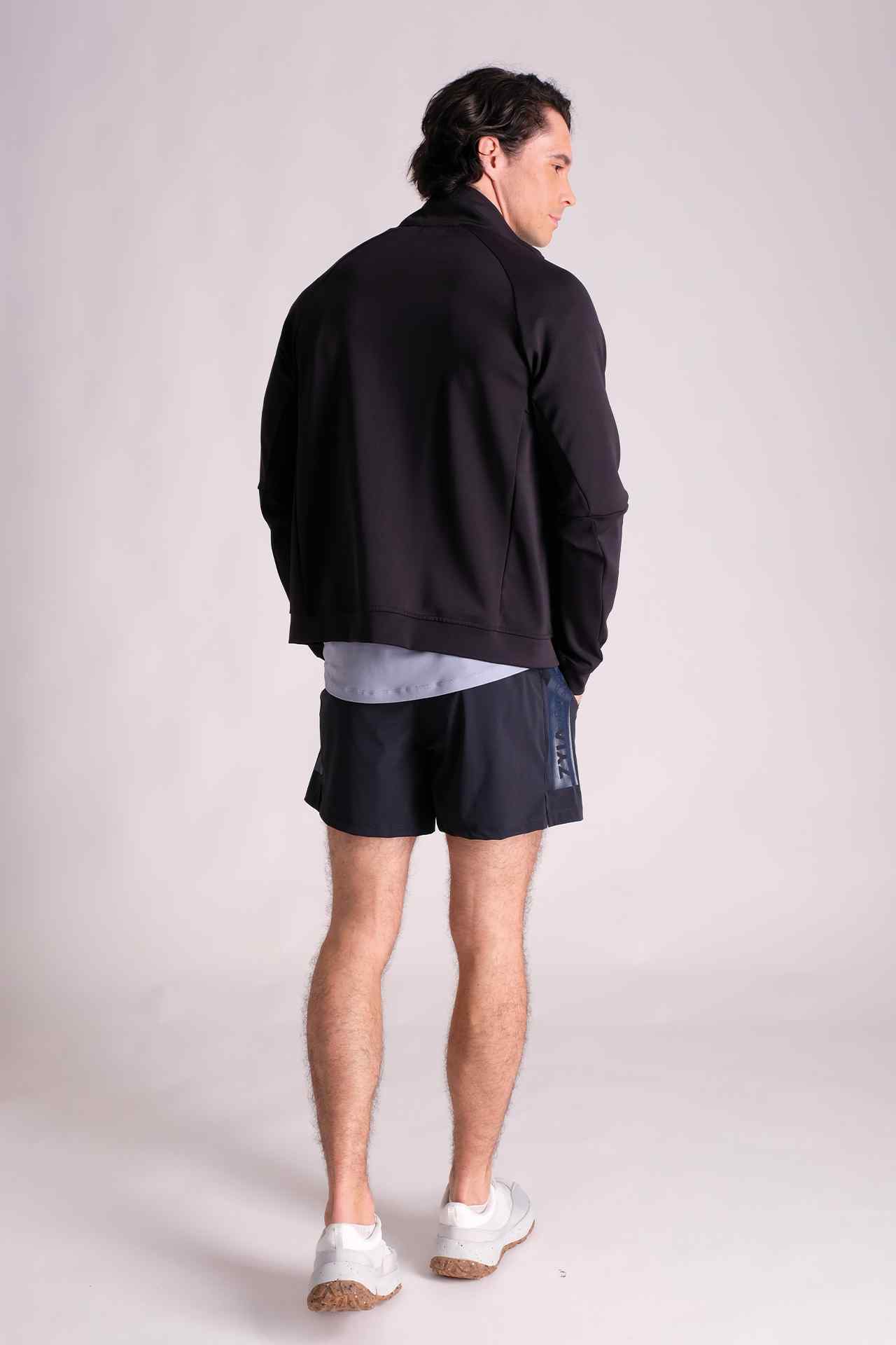 SPE0138 - Lightweight Stretch Nylon Back Zip Pocket Running Short 4.5" - Navy