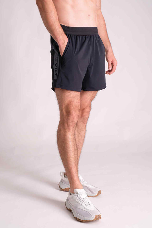 SPE0138 - Lightweight Stretch Nylon Back Zip Pocket Running Short 4.5" - Navy