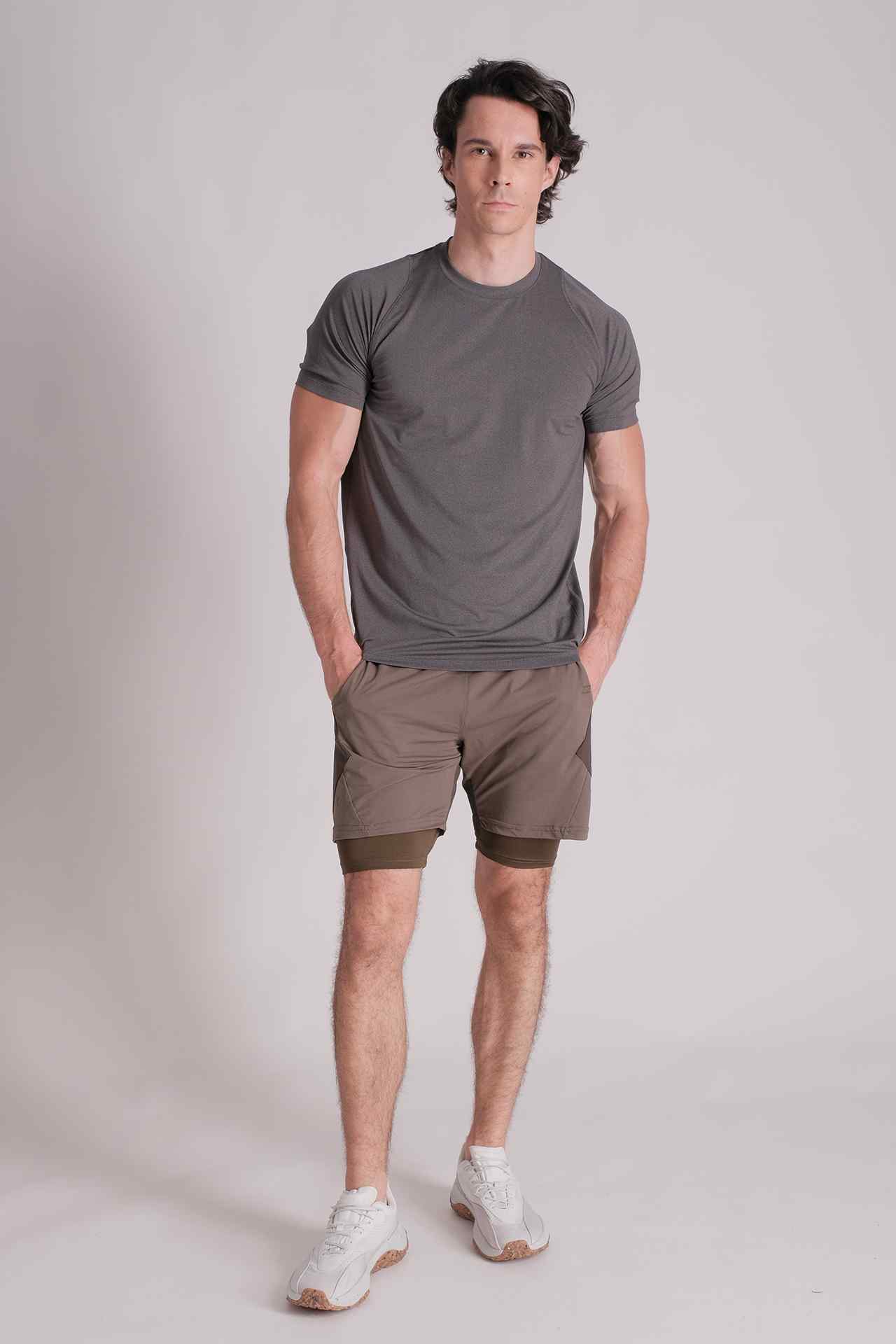 SPE0139 - Lightweight Stretch Nylon Workout Liner Short 7.0" - Army