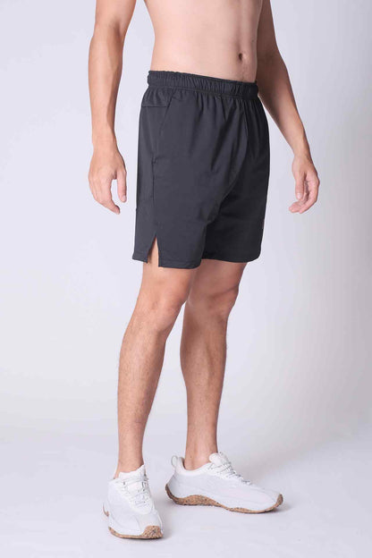 SPE0146 - Cool Touch Wrap Stretch Workout Short 7" - Black