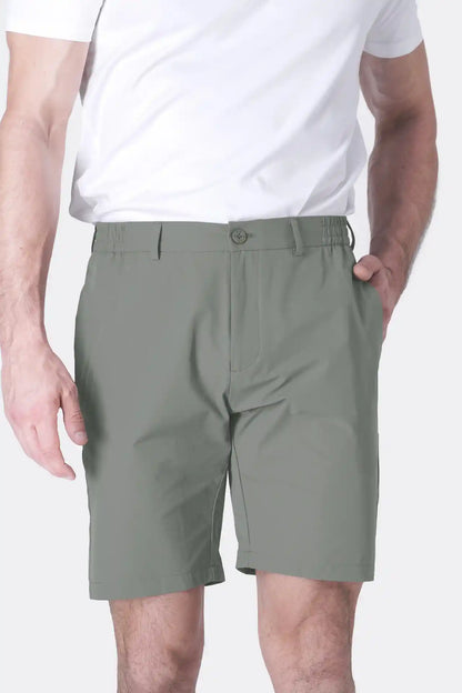 SPE0153 - Water Resistant Stretch Woven Classic Fit Essentials Short 9" - Agave