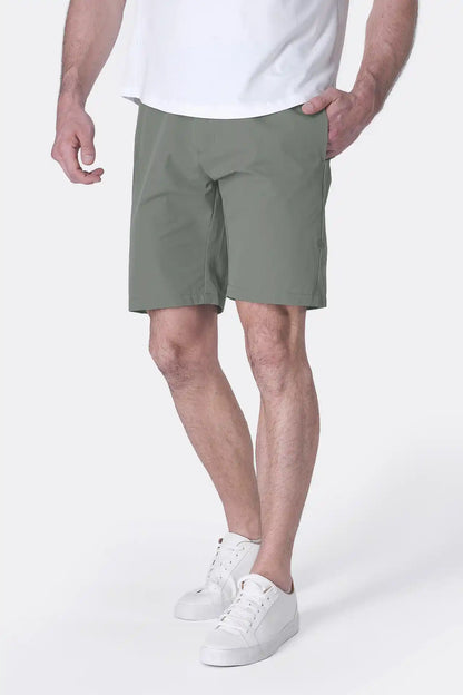 SPE0153 - Water Resistant Stretch Woven Classic Fit Essentials Short 9" - Agave