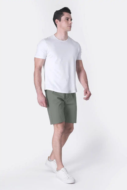 SPE0153 - Water Resistant Stretch Woven Classic Fit Essentials Short 9" - Agave