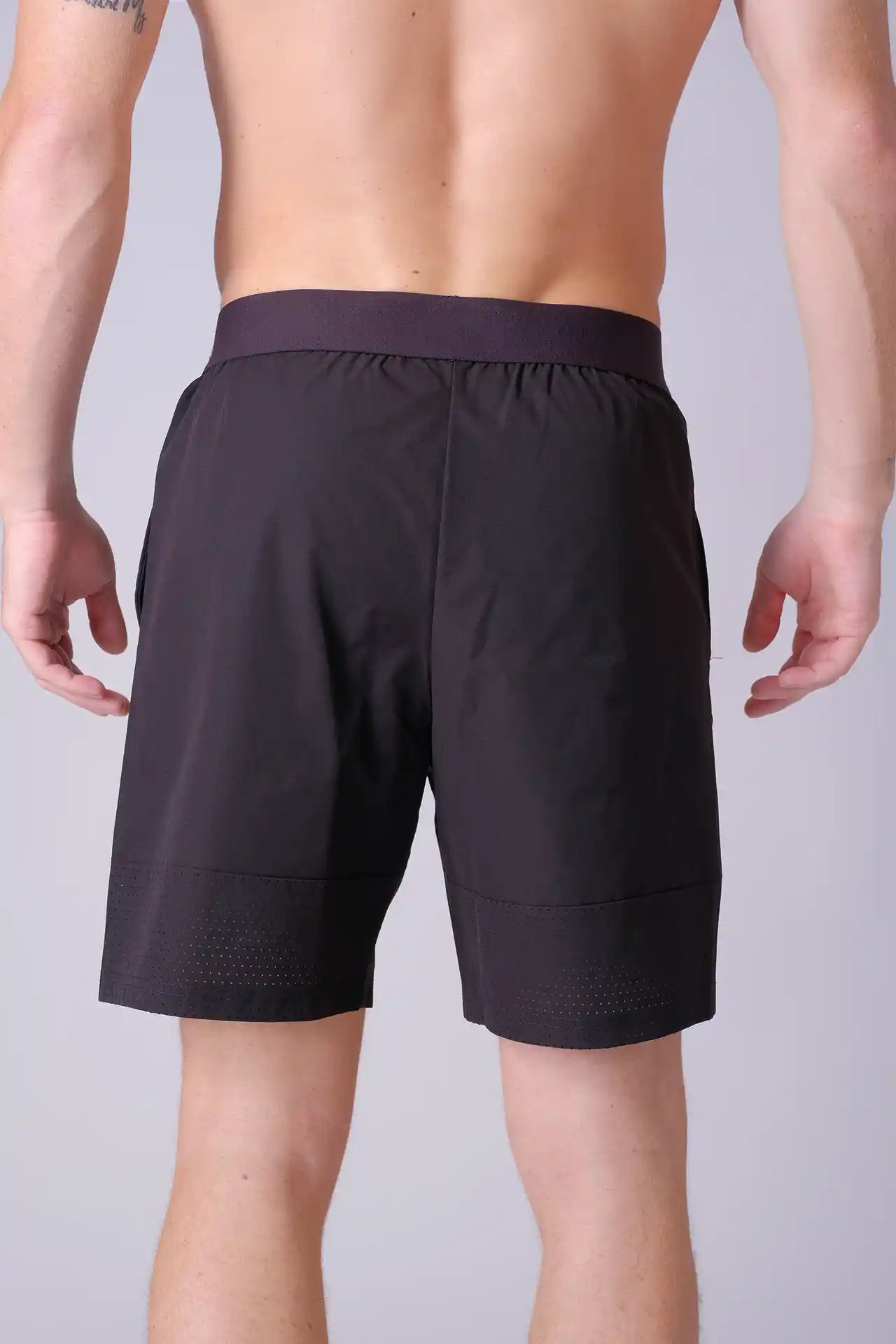 SPE0154 - Breathable Water Resistant Workout Shorts 7" - Black