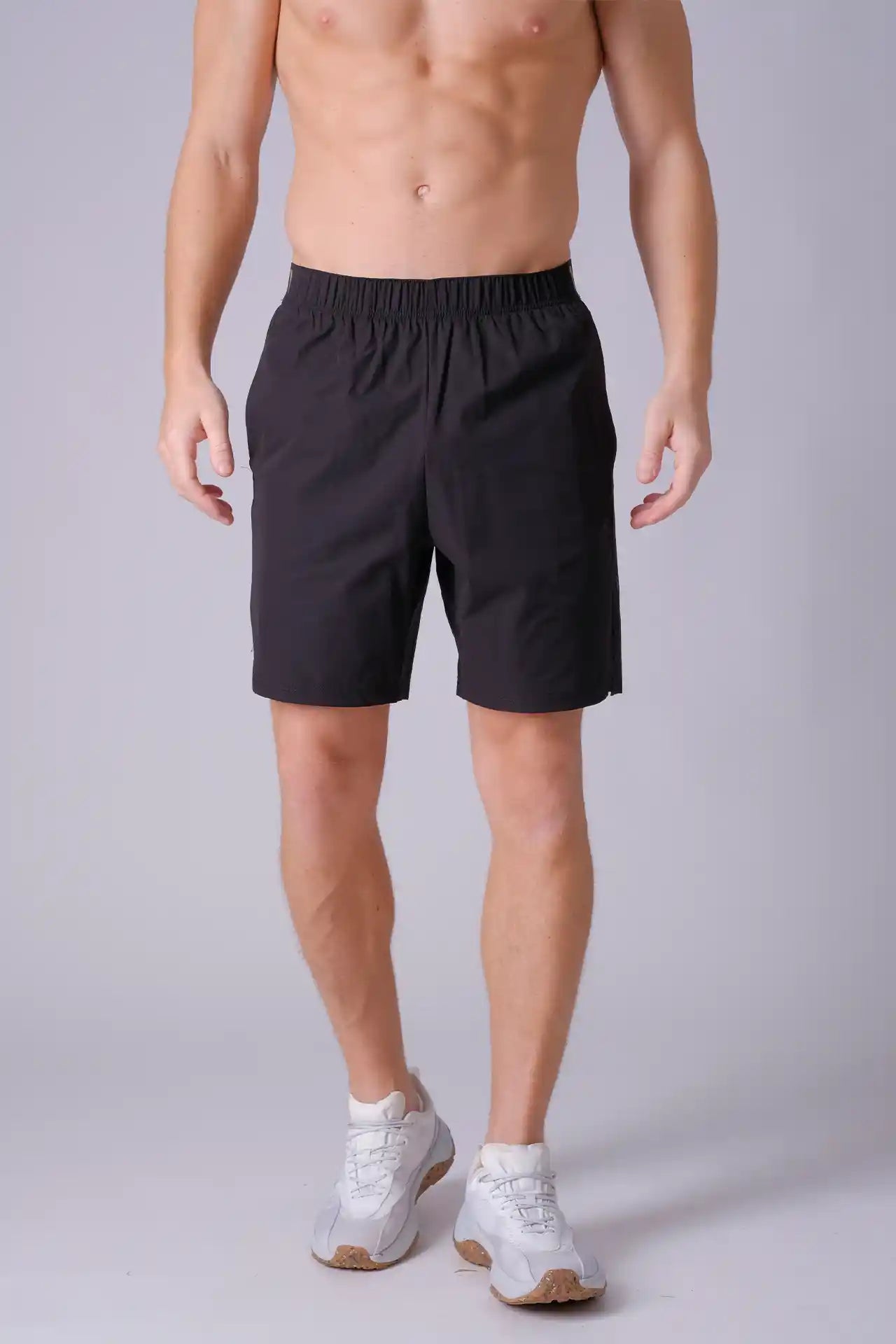 SPE0154 - Breathable Water Resistant Workout Shorts 7" - Black