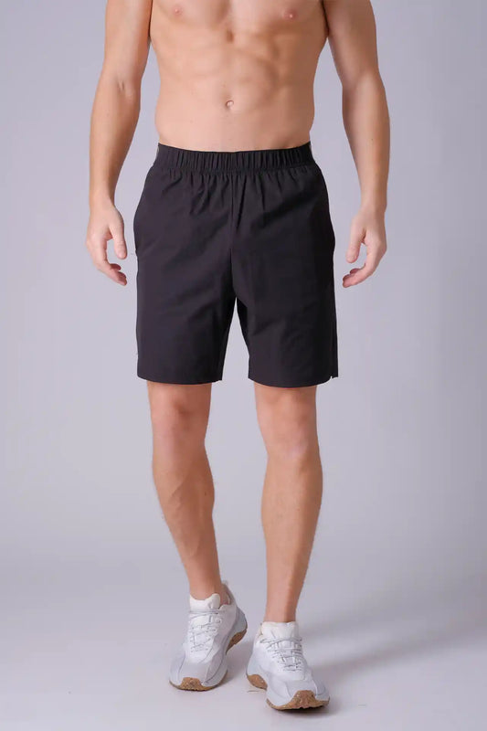 SPE0154 - Breathable Water Resistant Workout Shorts 7" - Black