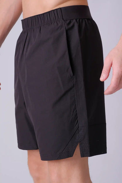 SPE0154 - Breathable Water Resistant Workout Shorts 7" - Black