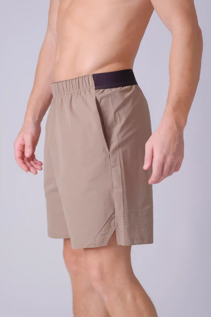 SPE0154 - Breathable Water Resistant Workout Shorts 7" - Khaki