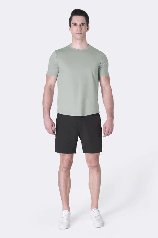 SPE0155 - Ultra Lightweight Stretch Woven Shorts 7" - Black