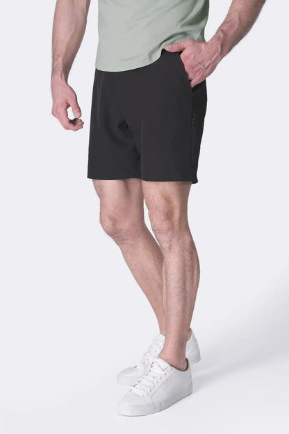 SPE0155 - Ultra Lightweight Stretch Woven Shorts 7" - Black