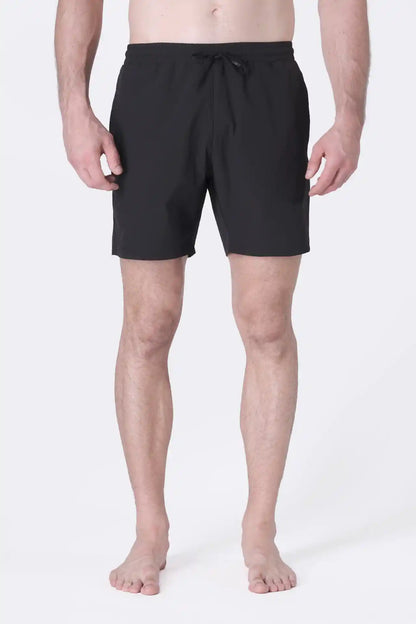 SPE0156 - Water Resistant RipStop Swim Shorts 6" - Black