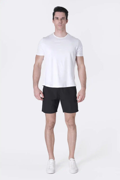 SPE0156 - Water Resistant RipStop Swim Shorts 6" - Black