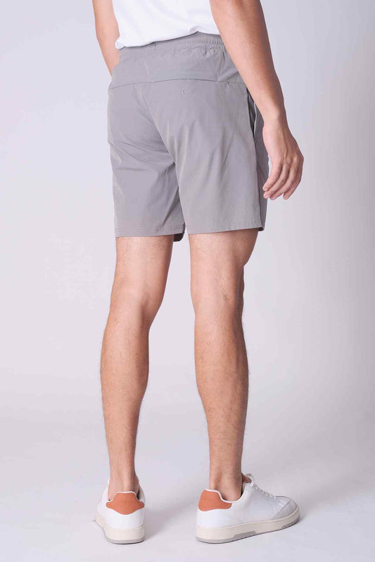 SPE0156 - Water Resistant Lightweight Stretch Everyday Drawstring Performance Shorts 6" - Grey