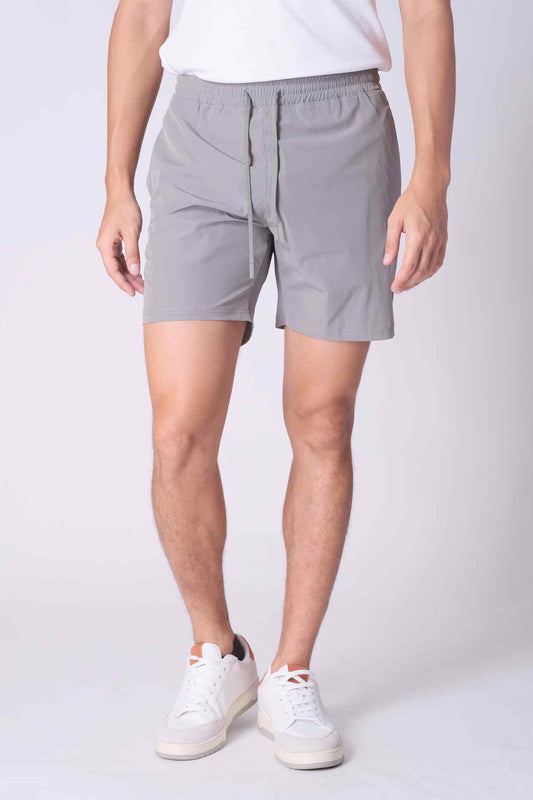 SPE0156 - Water Resistant Lightweight Stretch Everyday Drawstring Performance Shorts 6" - Grey