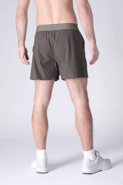 SPE0198 - Lightweight Stretch Nylon Linerless Workout Shorts 5" - Army