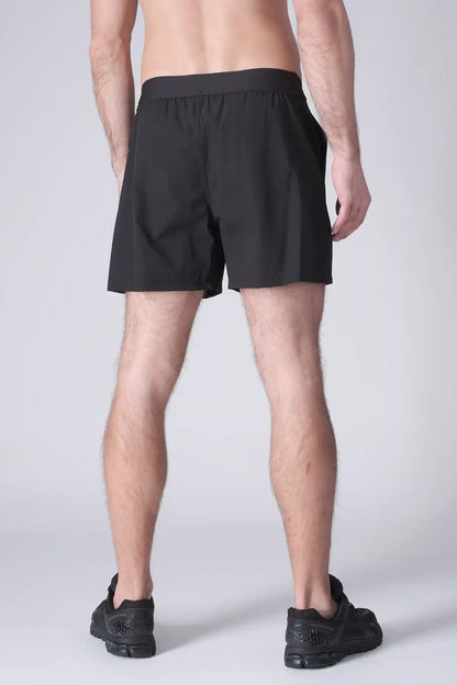 SPE0198 - Lightweight Stretch Nylon Linerless Workout Shorts 5" - Black