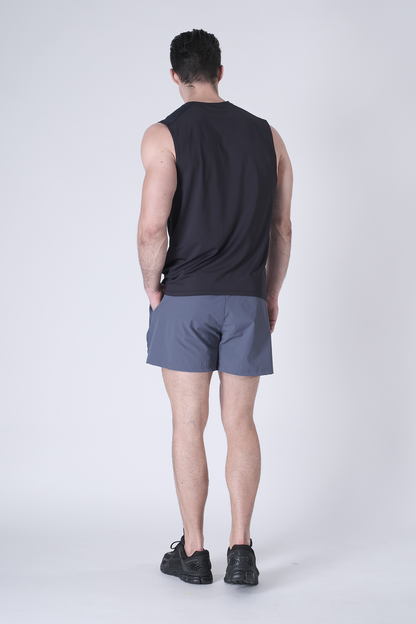SPE0198 - Lightweight Stretch Nylon Linerless Workout Shorts 5" - Ash Blue