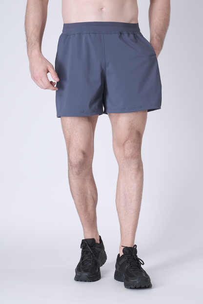 SPE0198 - Lightweight Stretch Nylon Linerless Workout Shorts 5" - Ash Blue