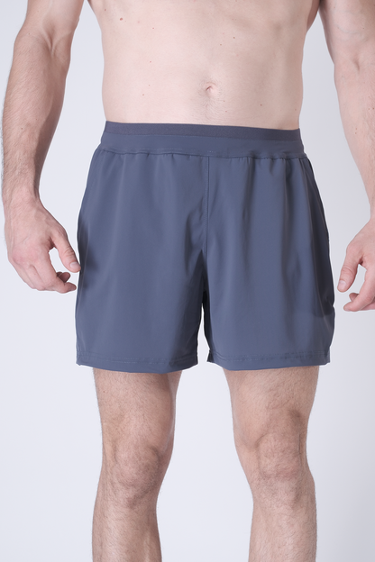 SPE0198 - Lightweight Stretch Nylon Linerless Workout Shorts 5" - Ash Blue