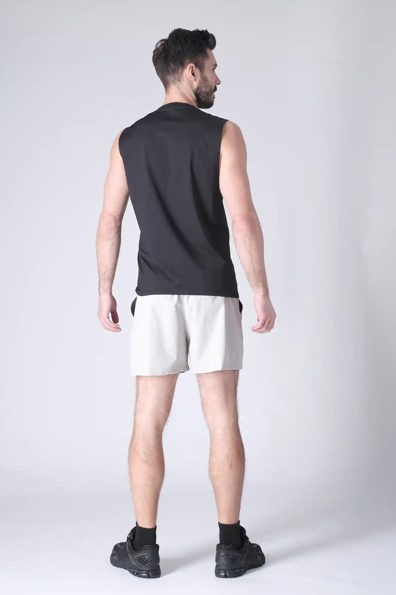 SPE0198 - Lightweight Stretch Nylon Linerless Workout Shorts 5" - Light Grey