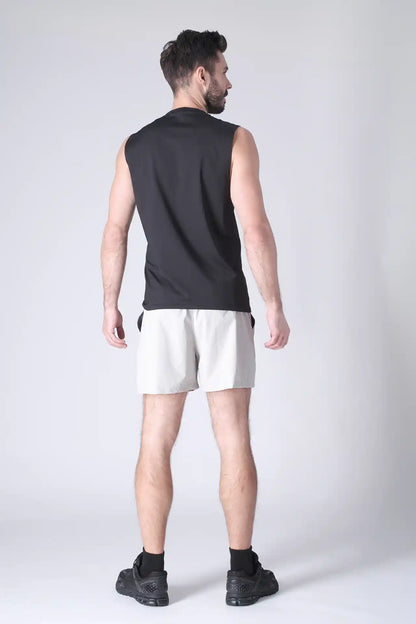 SPE0198 - Lightweight Stretch Nylon Linerless Workout Shorts 5" - Light Grey