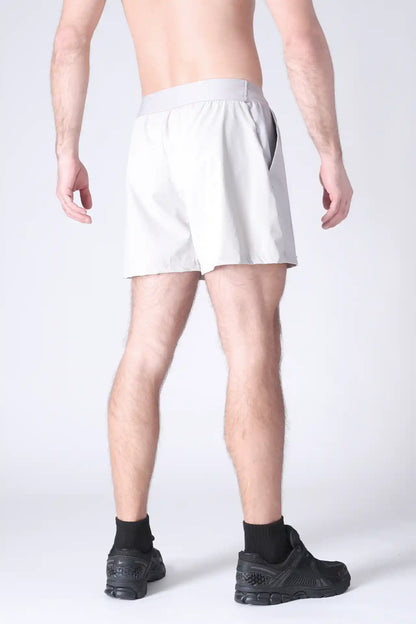SPE0198 - Lightweight Stretch Nylon Linerless Workout Shorts 5" - Light Grey