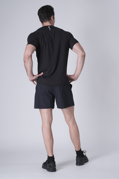 SPE0198 - Lightweight Stretch Nylon Linerless Workout Shorts 5" - Navy