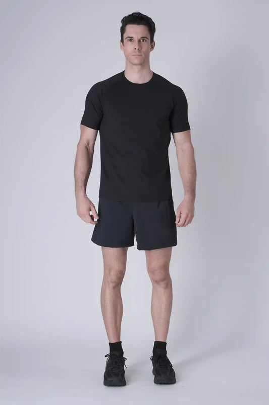 SPE0198 - Lightweight Stretch Nylon Linerless Workout Shorts 5" - Navy