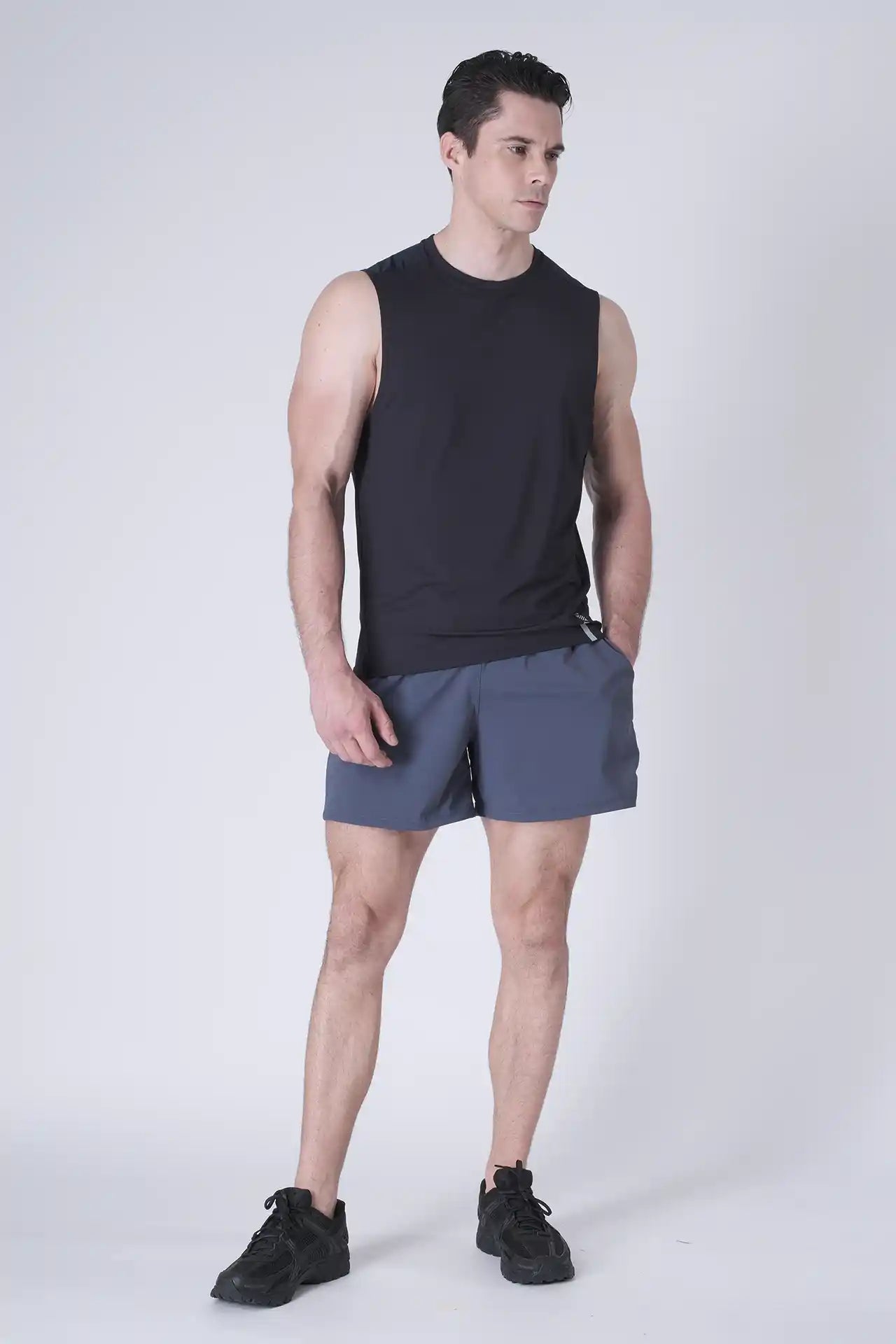 SPE0198 - Lightweight Stretch Nylon Linerless Workout Shorts 5" - Slate