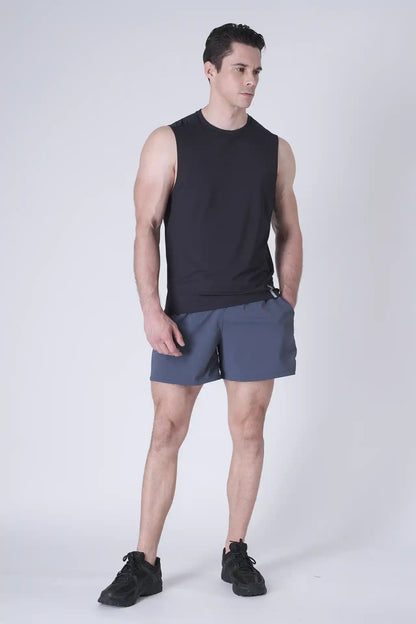 SPE0198 - Lightweight Stretch Nylon Linerless Workout Shorts 5" - Slate