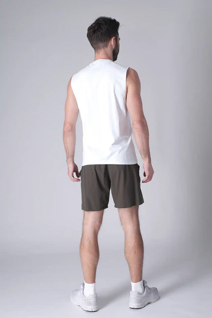 SPE0199 - Lightweight Stretch Nylon Linerless Workout Shorts 7" - Army