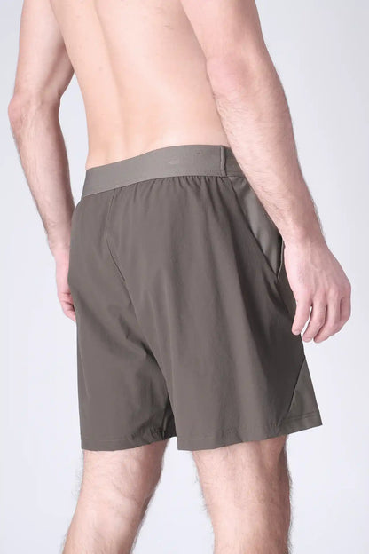 SPE0199 - Lightweight Stretch Nylon Linerless Workout Shorts 7" - Army