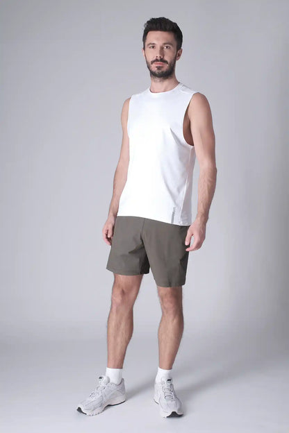 SPE0199 - Lightweight Stretch Nylon Linerless Workout Shorts 7" - Army