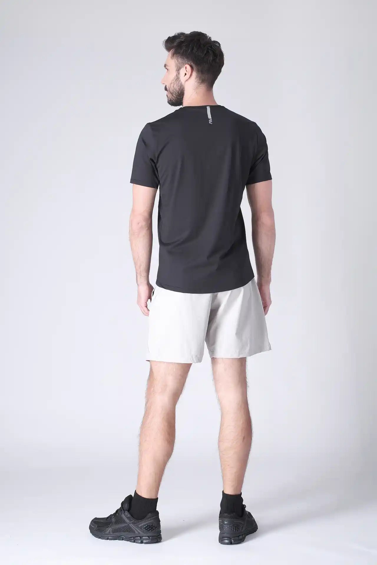 SPE0199 - Lightweight Stretch Nylon Linerless Workout Shorts 7" - Light Grey