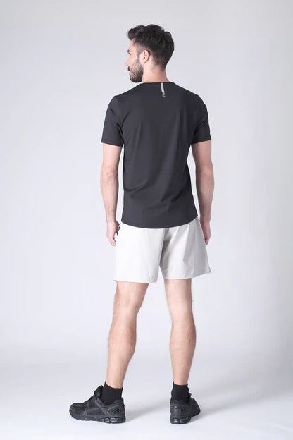 SPE0199 - Lightweight Stretch Nylon Linerless Workout Shorts 7" - Light Grey