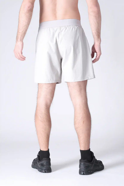 SPE0199 - Lightweight Stretch Nylon Linerless Workout Shorts 7" - Light Grey