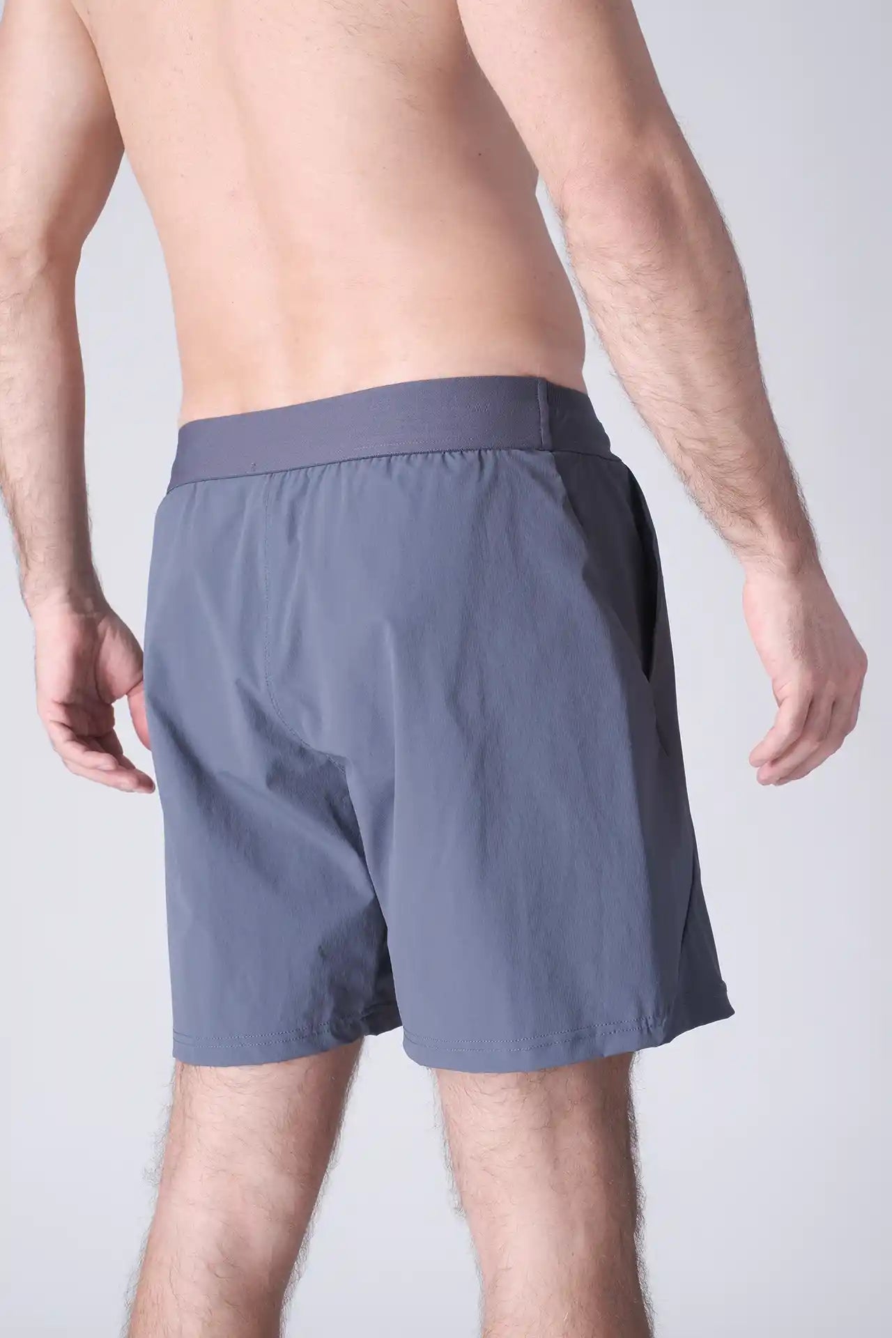 SPE0199 - Lightweight Stretch Nylon Linerless Workout Shorts 7" - Slate