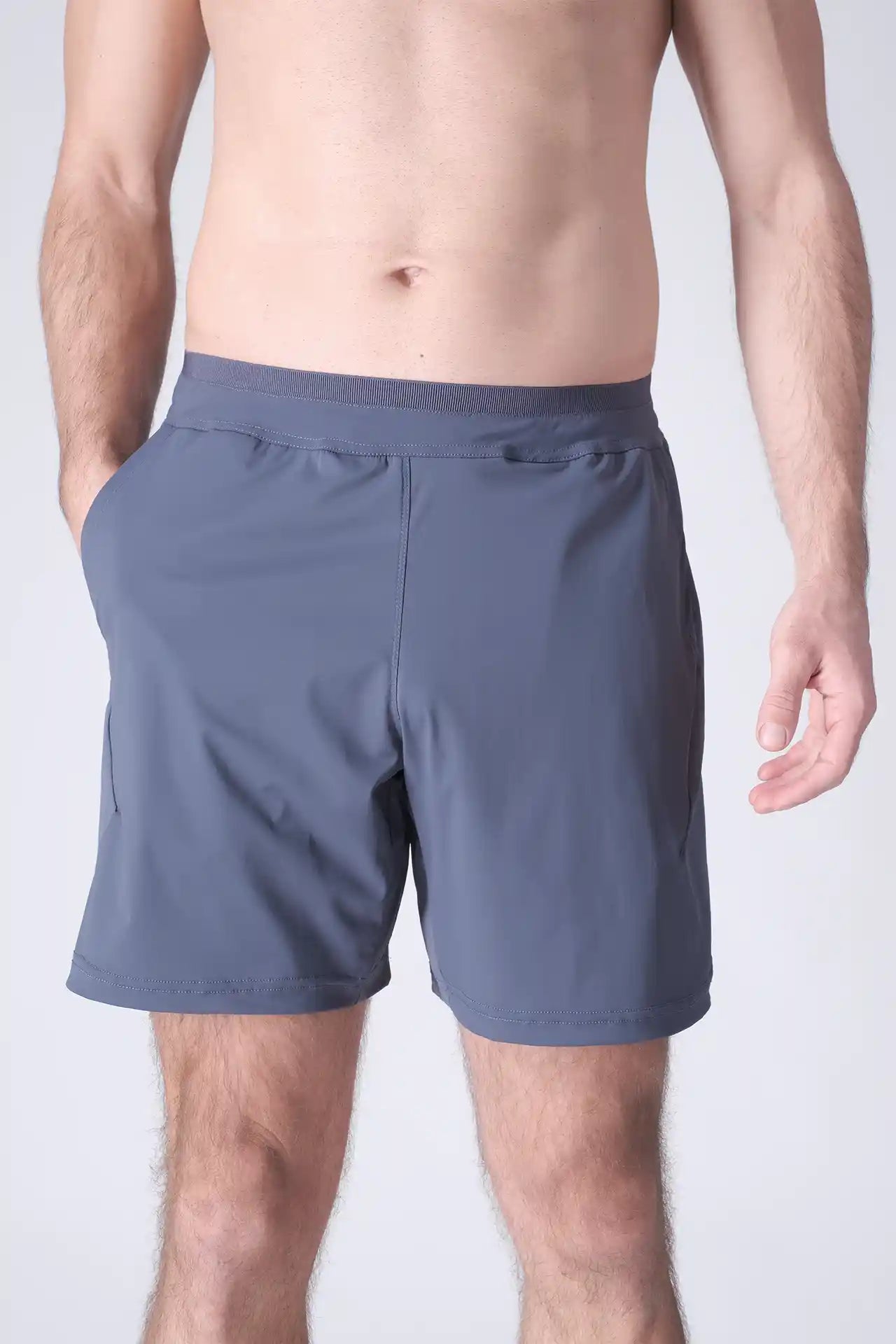 SPE0199 - Lightweight Stretch Nylon Linerless Workout Shorts 7" - Slate