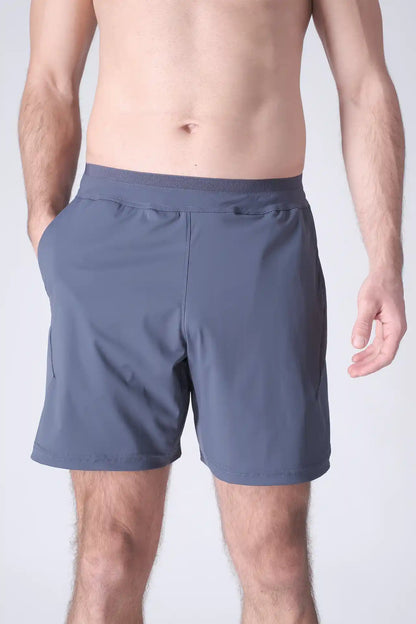 SPE0199 - Lightweight Stretch Nylon Linerless Workout Shorts 7" - Slate