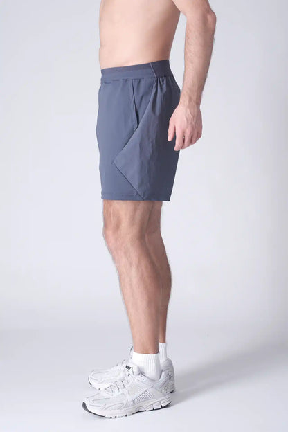 SPE0199 - Lightweight Stretch Nylon Linerless Workout Shorts 7" - Slate
