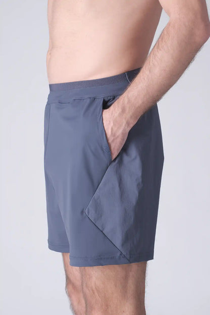 SPE0199 - Lightweight Stretch Nylon Linerless Workout Shorts 7" - Slate
