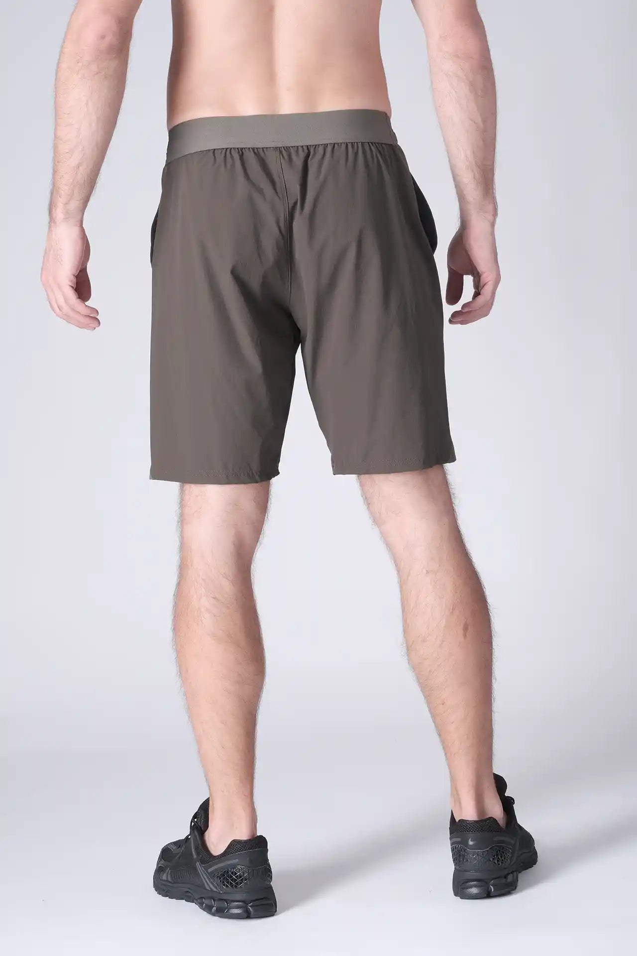 SPE0200 - Lightweight Stretch Nylon Linerless Workout Shorts 9" - Army