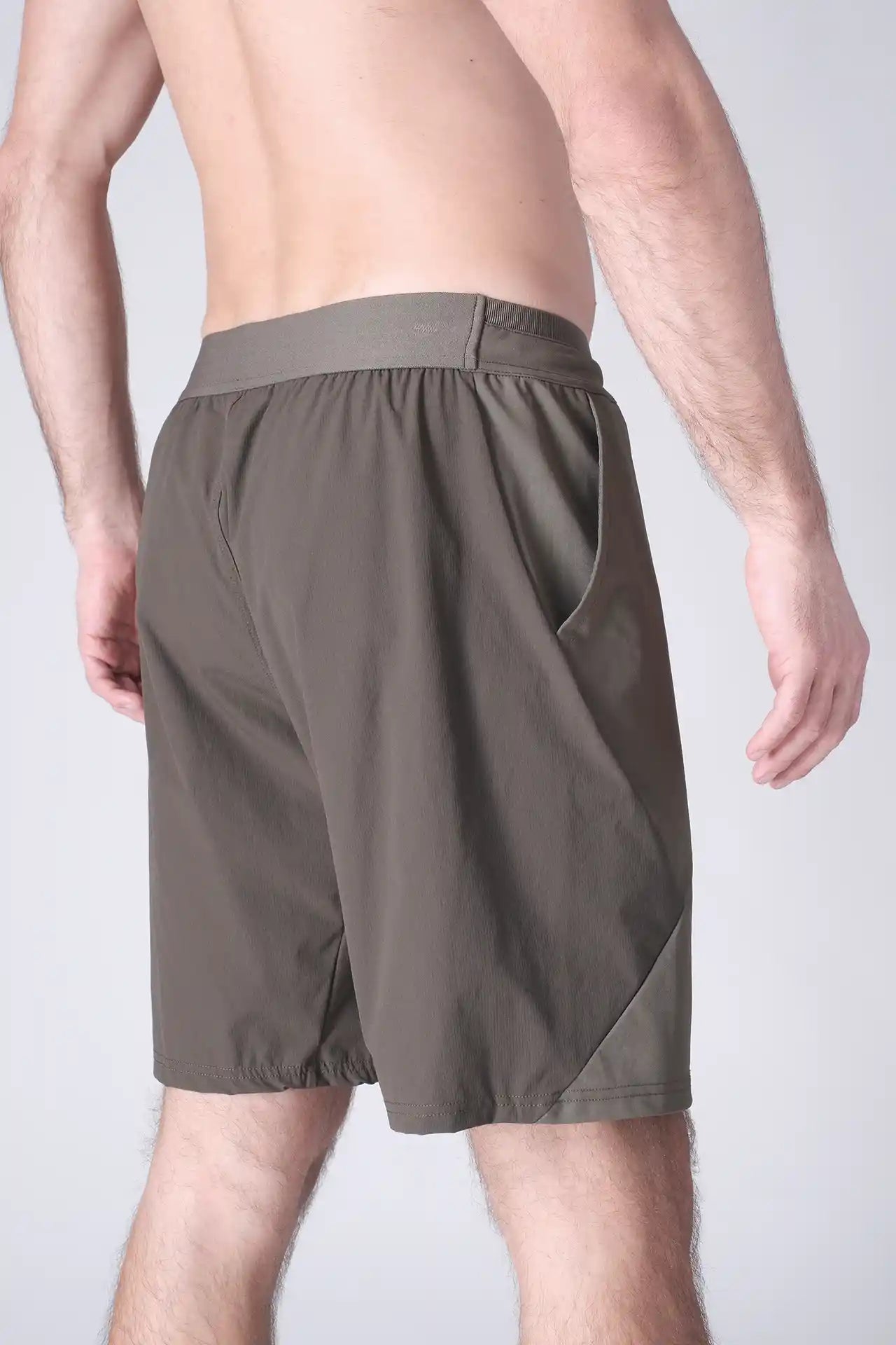 SPE0200 - Lightweight Stretch Nylon Linerless Workout Shorts 9" - Army