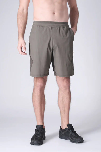SPE0200 - Lightweight Stretch Nylon Linerless Workout Shorts 9" - Army