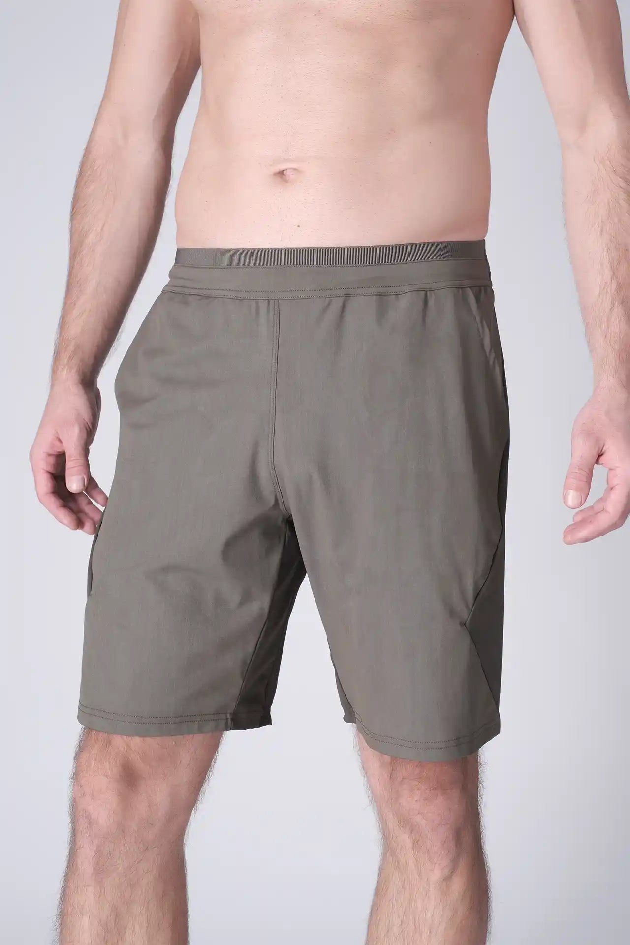 SPE0200 - Lightweight Stretch Nylon Linerless Workout Shorts 9" - Army