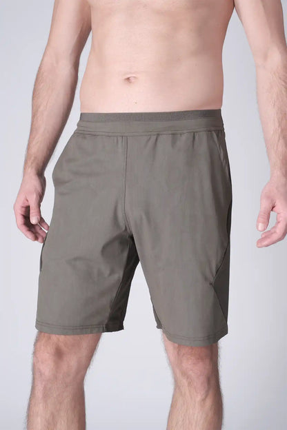 SPE0200 - Lightweight Stretch Nylon Linerless Workout Shorts 9" - Army
