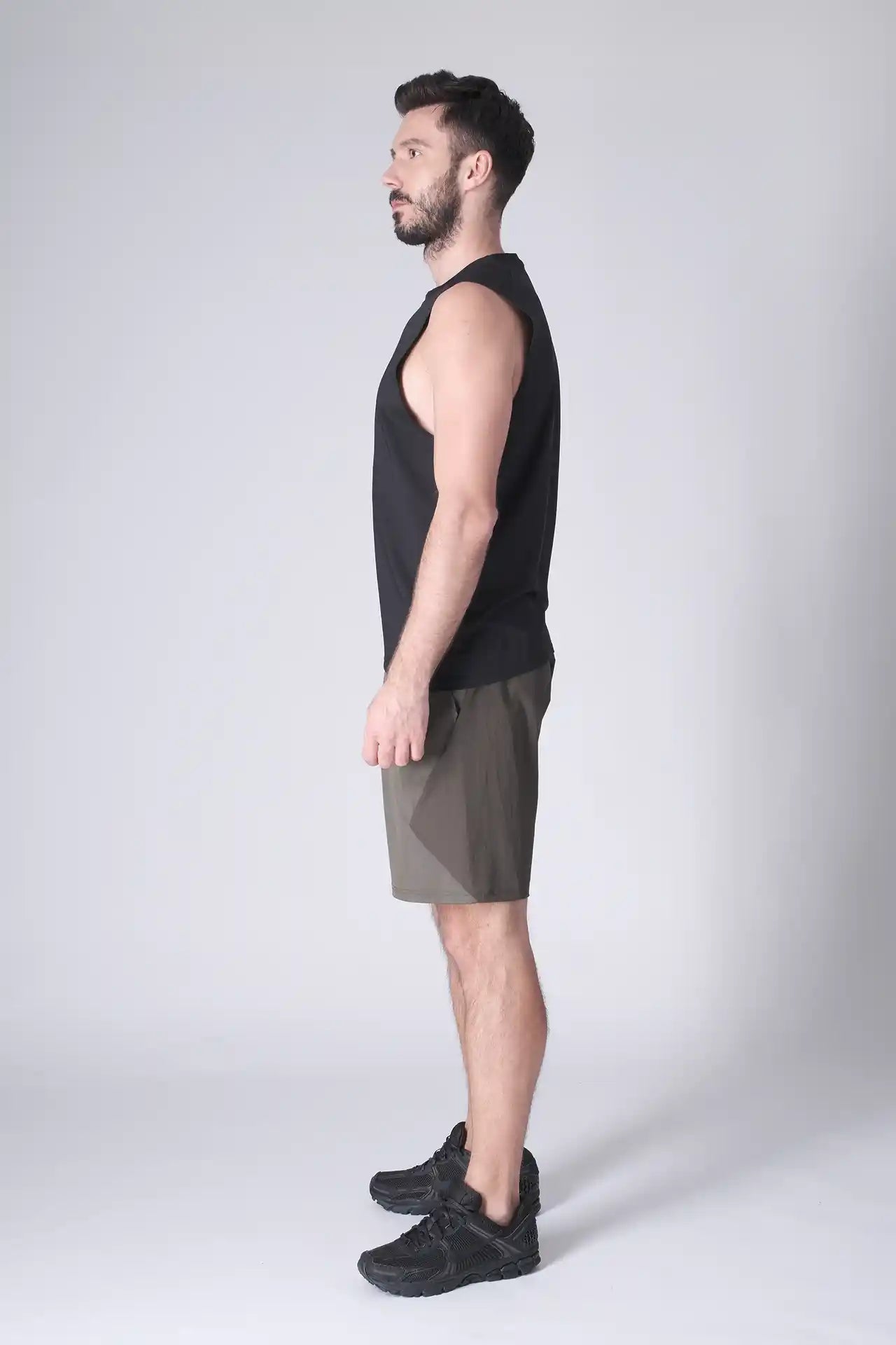 SPE0200 - Lightweight Stretch Nylon Linerless Workout Shorts 9" - Army