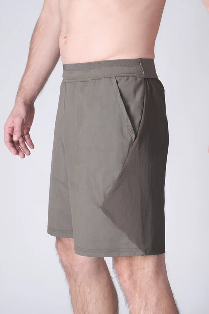 SPE0200 - Lightweight Stretch Nylon Linerless Workout Shorts 9" - Army