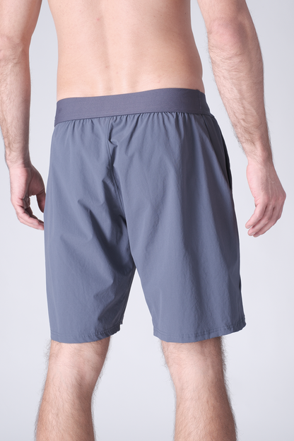 SPE0200 - Lightweight Stretch Nylon Linerless Workout Shorts 9" - Ash Blue
