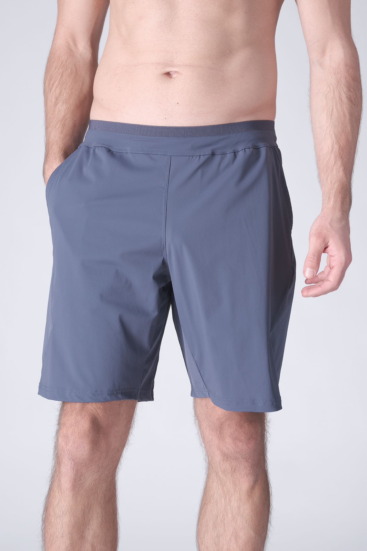 SPE0200 - Lightweight Stretch Nylon Linerless Workout Shorts 9" - Ash Blue